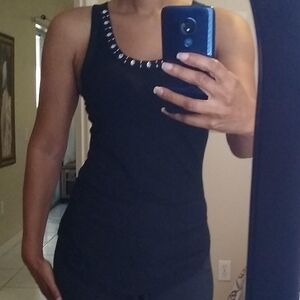 Candie's Black Bejeweled Top